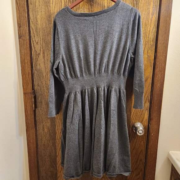 Torrid Size 3 (22/24W) Grey Knit Sweater Lace-Up Mini Skater Dress EUC - Picture 6 of 12